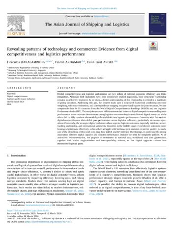 Doç. Dr. Emrah Akdamar ve Dr. Öğr. Üyesi Ersin Fırat Akgül’ün “Revealing Patterns of Technology and Commerce” Başlıklı Çalışması The Asian Journal of Shipping and Logistics Dergisinde Yayımlandı.