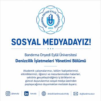 Denizcilik İşletmeleri Yönetimi Bölümü Sosyal Medyada